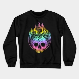 Skull on Fire Crewneck Sweatshirt